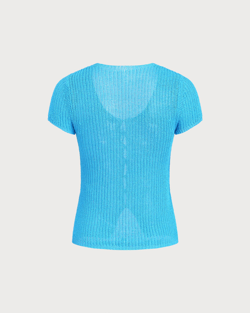 Blue V Neck Knit Cardigan