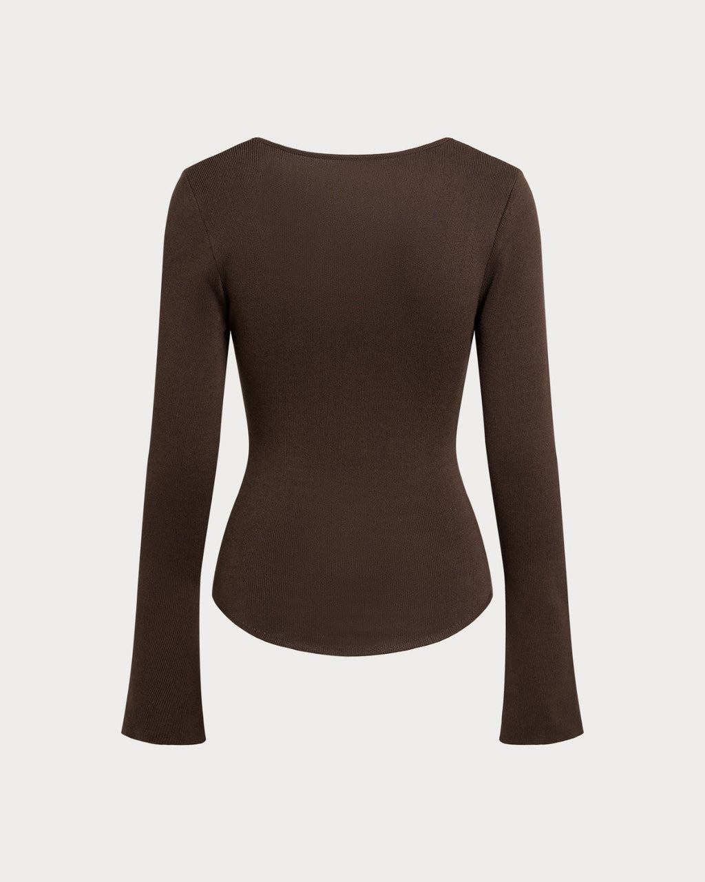 Coffee Asymmetrical Knit Tee