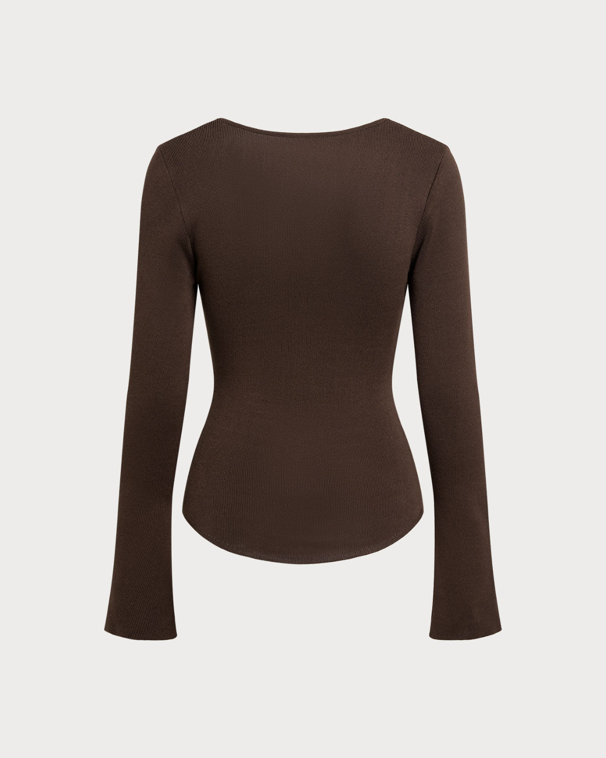 Coffee Asymmetrical Knit Tee