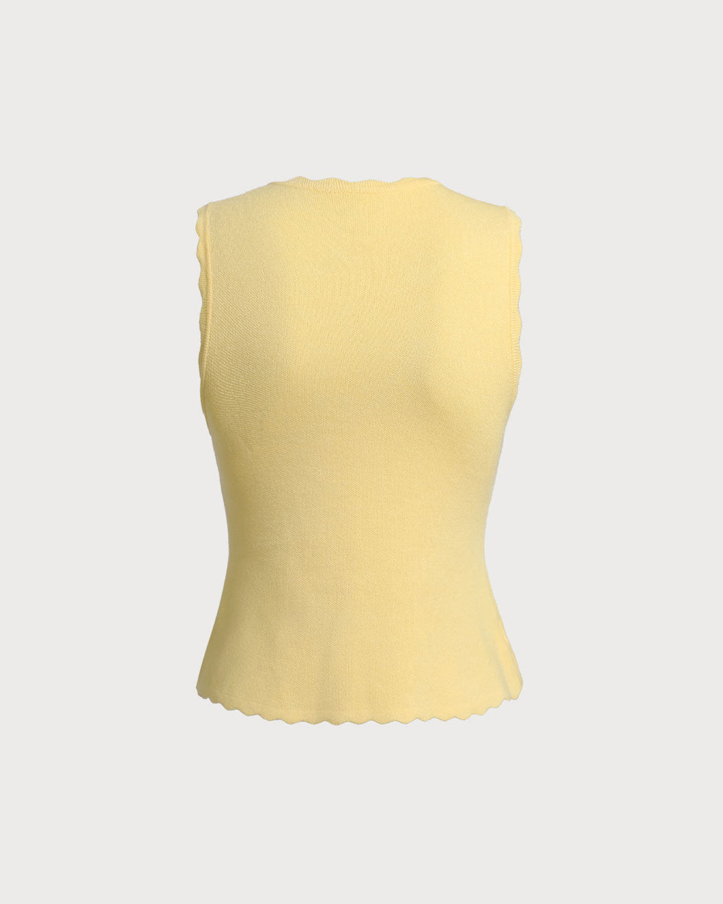 Yellow V-Neck Knit Tank Top