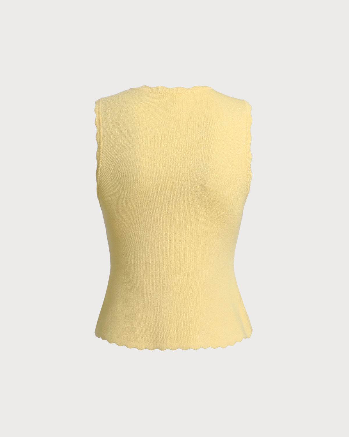 Yellow V-Neck Knit Tank Top