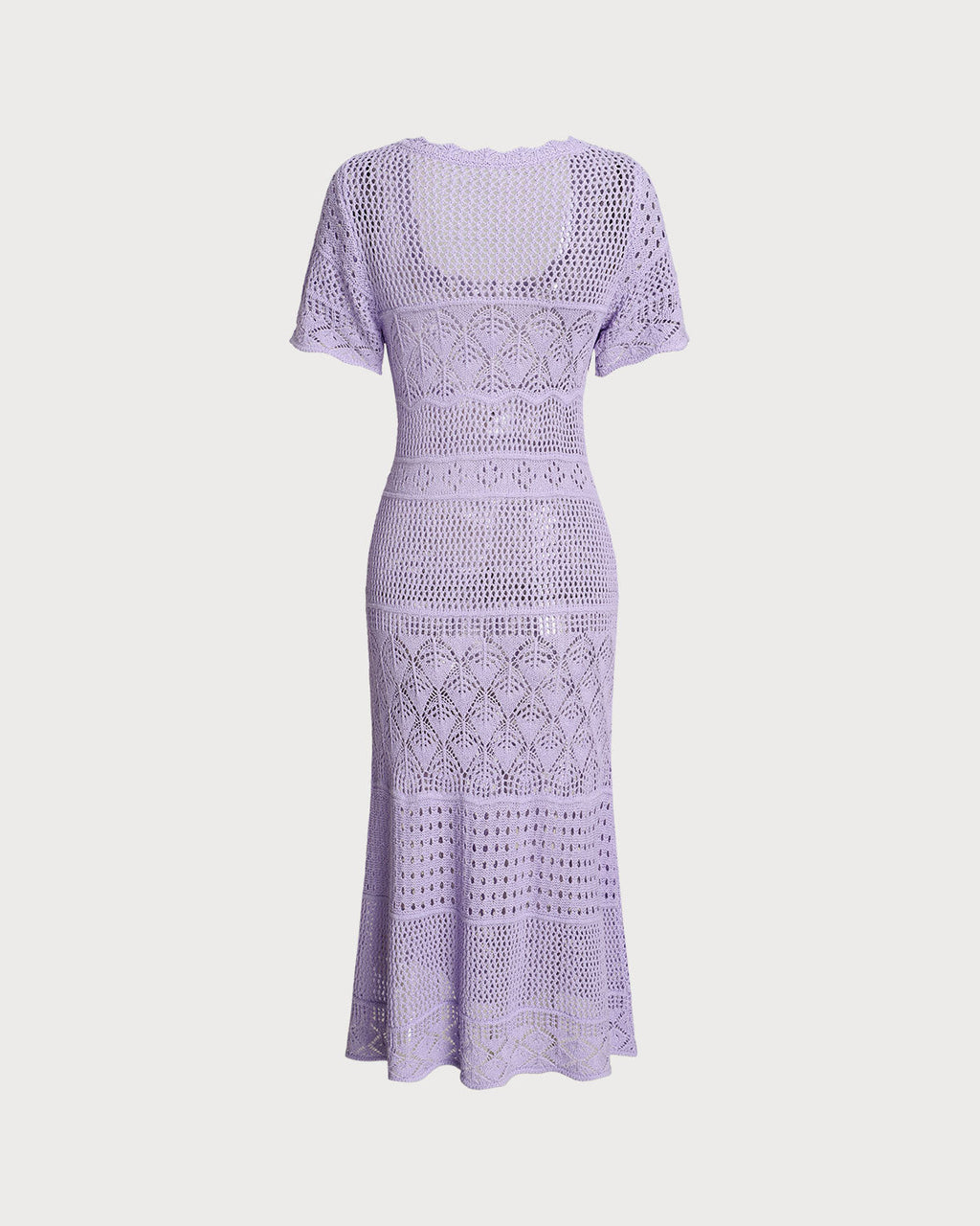 Purple U Neck Cut Out Sweater Dress