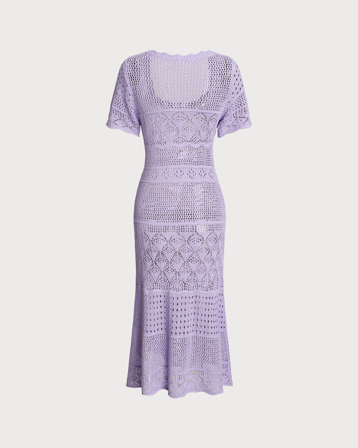 Purple U Neck Cut Out Sweater Dress