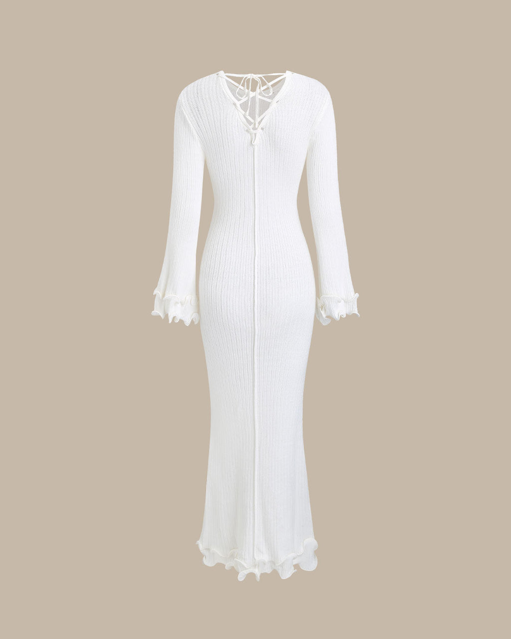 White Bell Sleeve Bodycon Sweater Dress