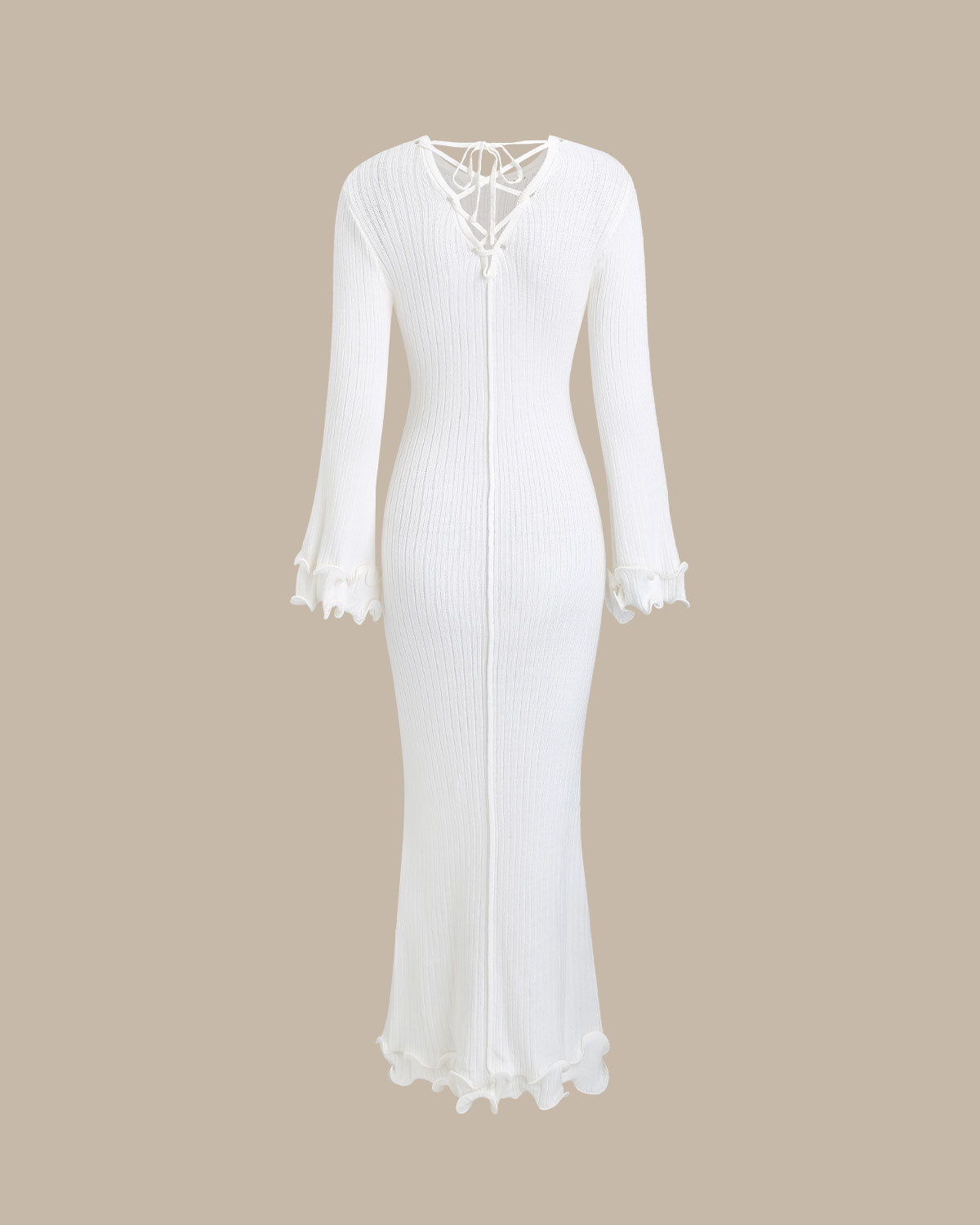 White Bell Sleeve Bodycon Sweater Dress