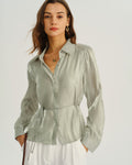 Green Loose Button Shirt