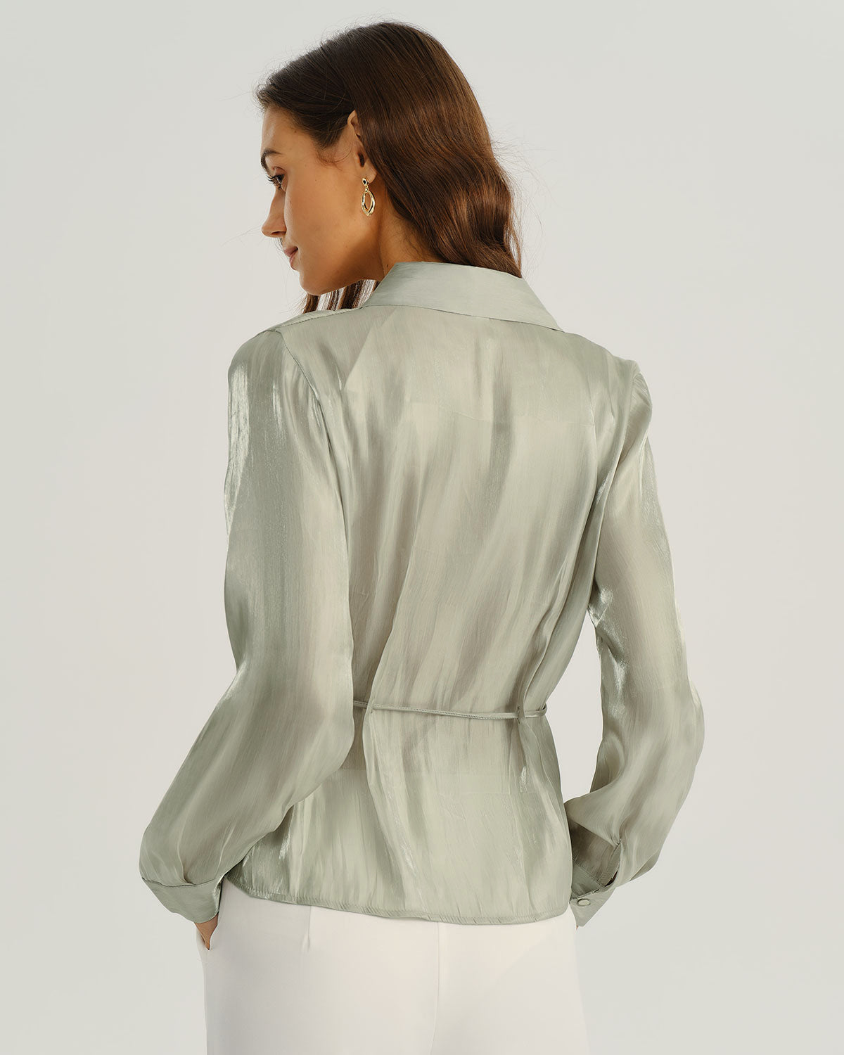 Green Loose Button Shirt